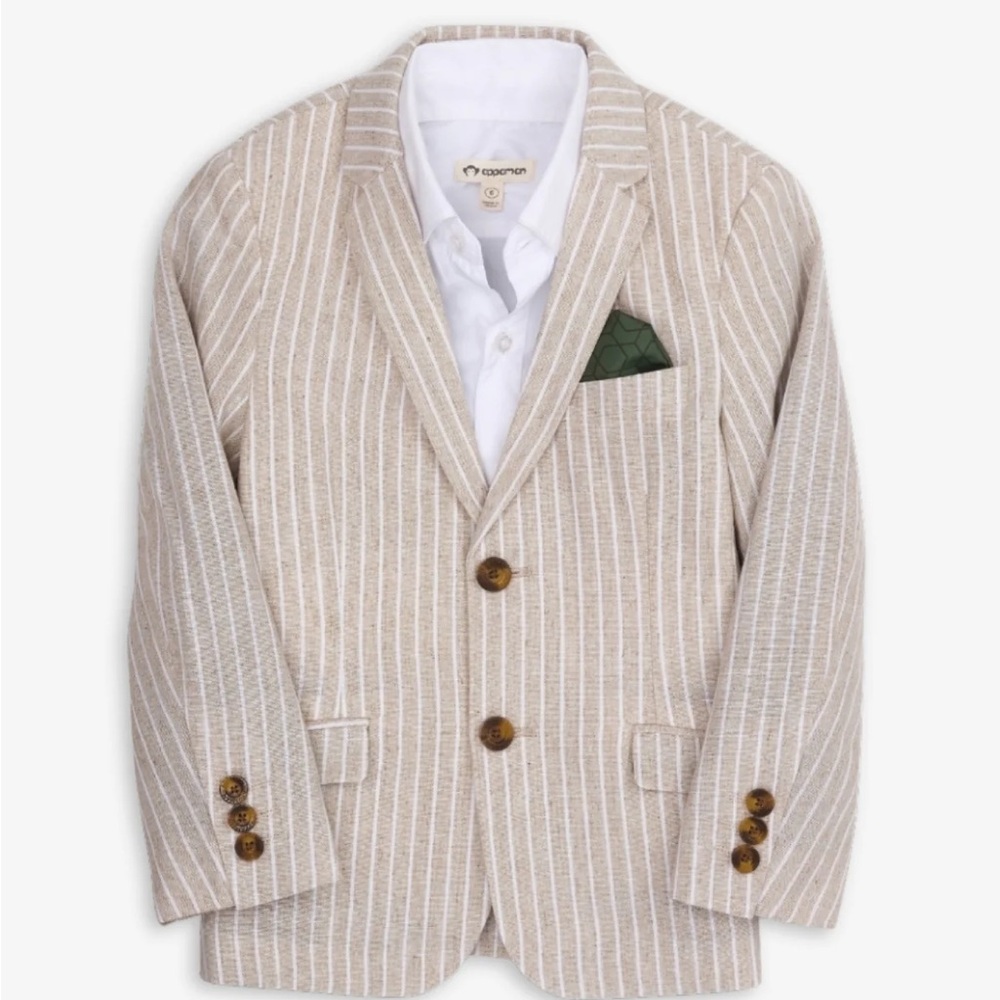 Sand Stripe Linen Sports Jacket